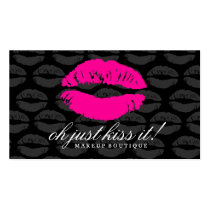 311-Oh Just Kiss it! Hott Pink | Black Business Card