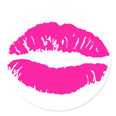 311-Oh Just Kiss it! Hott Pink | White sticker
