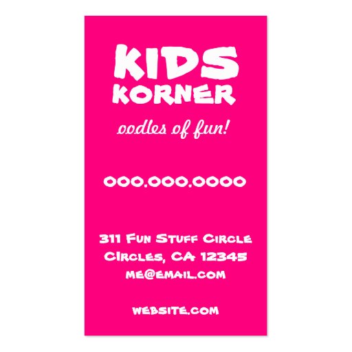 311-OODLES OF FUN MONOGRAM BUSINESS CARD TEMPLATES (back side)