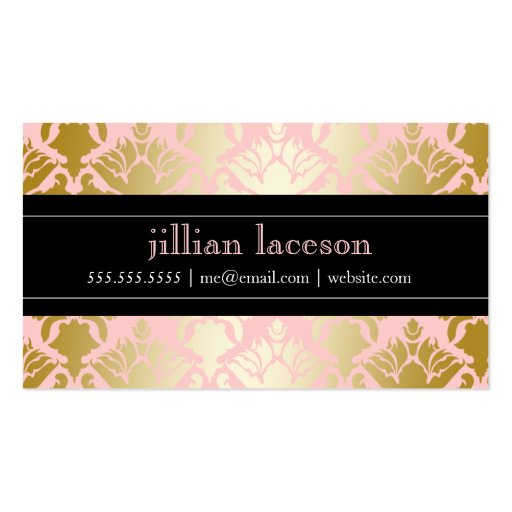 311 Opulent Gold Pink Business Cards (back side)