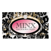 311 Opulent Gold Pink Leopard Premium Pearl Paper Business Card Templates