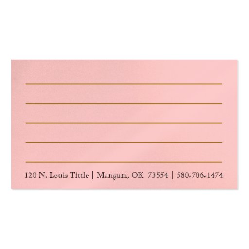 311 Opulent Gold Pink Pearl Premium Business Card Templates (back side)