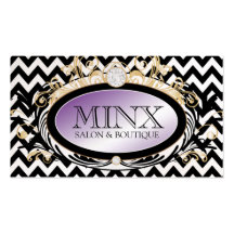 311 Opulent Gold Purple Chevron Pearl Paper Business Card