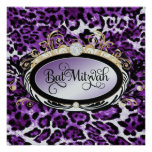 311 Opulent Gold Purple Leopard Metallic Paper Personalized Invitation