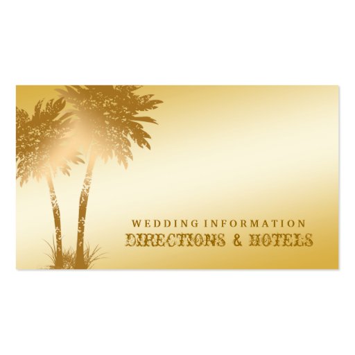 311-Paradise Found | Golden Palms Info Card Business Card Templates (front side)