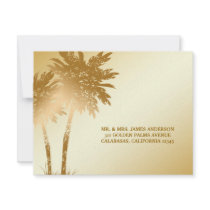 311 Paradise Found RSVP | Golden Palms Postcard Invites