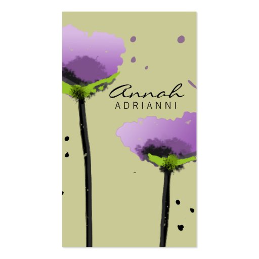 311-Passionate Poppy Lavender | Sage Business Card