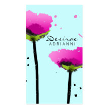 311-PASSIONATE POPPY | SKY BLUE BUSINESS CARDS