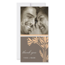 311-PEACH FLORAL BURST - THANK U OR SAVE THE DATE photo cards
