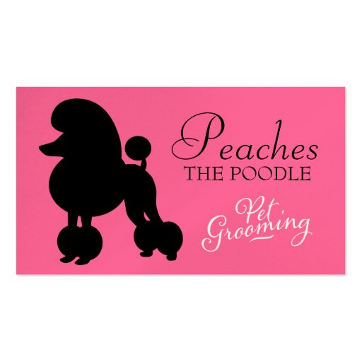 311 Peaches the Poodle Pet Grooming Business Card Template (front side)