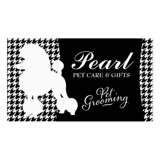 311 Pearl the Poodle Pet Grooming Business Card Templates (front side)
