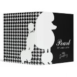 311 Pearl the Poodle Pet Grooming Houndstooth Vinyl Binder