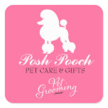 311 Pearl the Poodle Pet Grooming Square Sticker