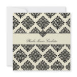 311-Phoebe Cream & Black Damask Invitation