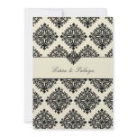 311-Phoebe Cream & Black Damask Invitation