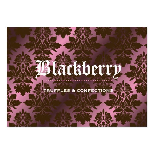 311-Pink Blackberry "Pure" Chocolate Damask Business Card Templates
