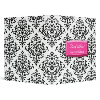 311-Pink Blast Damask Binder binder