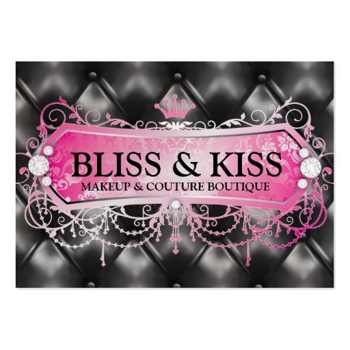 311 Pink Bliss Black Tuft Metallic Business Card Template (front side)