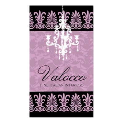 311-PINK CHAMPAGNE CHANDELIER  DAMASK BUSINESS CARD TEMPLATES by Jill311