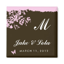 311-PINK CHOCOLATE SAVE THE DATE magnets by Jill311 311-PINK CHOCOLATE SAVE THE DATE magnets
