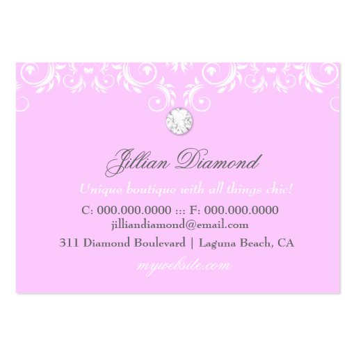 311 Pink Delish Monogram Polka Dots 3.5 x 2.5 Business Cards (back side)