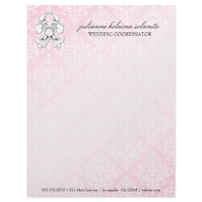 311-Pink Diamond Luxe Damask Letterhead by Jill311
