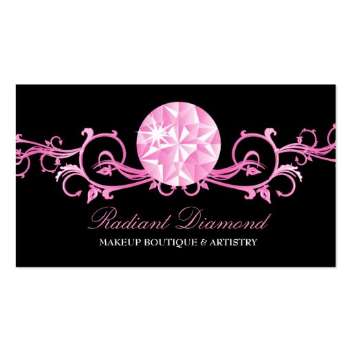 311 Pink Diamond Radiance Black Business Card Templates (front side)