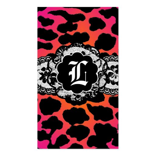 311 Pink Fire Leopard and Lace Business Card