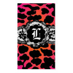 311-PINK FIRE LEOPARD & LACE BUSINESS CARD TEMPLATES