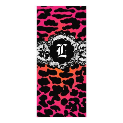 311-Pink Fire Leopard Lace Rack Card by Jill311