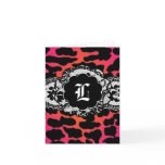 311-Pink Fire Leopard Lace Thank U Card