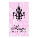 311-PINK FLAMINGO VINTAGE DAMASK BUSINESS CARD TEMPLATES