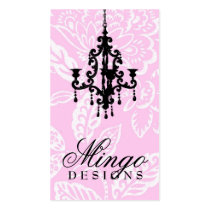 311-PINK FLAMINGO VINTAGE DAMASK business cards
