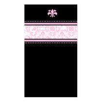 311-PINK FLEUR DE LIS NAME CARD business cards