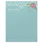311-Pink Floral Flourish | Mint Blue with dots Customized Letterhead