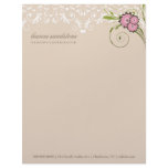 311-Pink Floral Flourish | Sand Letterhead Template