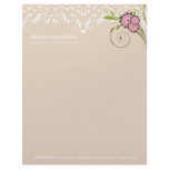 311-Pink Floral Flourish | Sand Letterhead Template