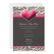 311-Pink Glam Heart Valentines Day invitation