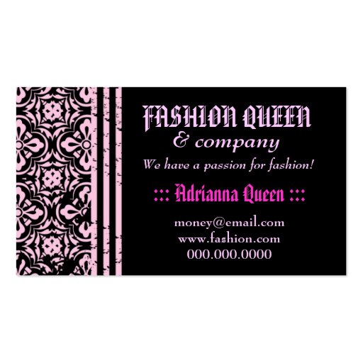 311 PINK GRUNGE QUEEN BUSINESS CARD TEMPLATE (back side)