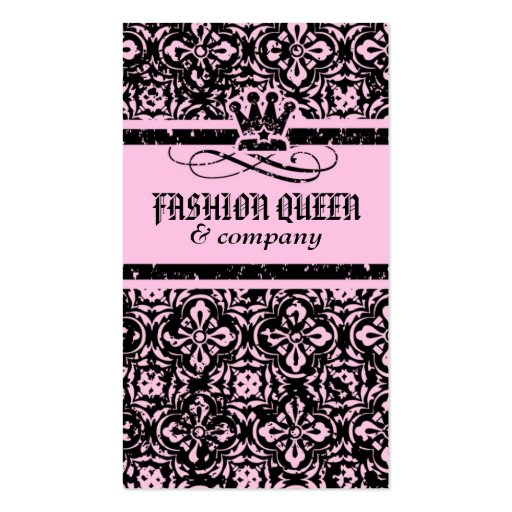 311 PINK GRUNGE QUEEN BUSINESS CARD TEMPLATE (front side)