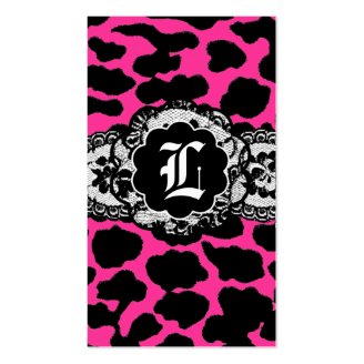 311-PINK LEOPARD & LACE BUSINESS CARD