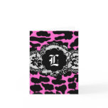 311-Pink Leopard Lace Thank U Card