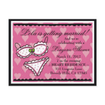 311-PINK LINGERIE INVITATION POSTCARD