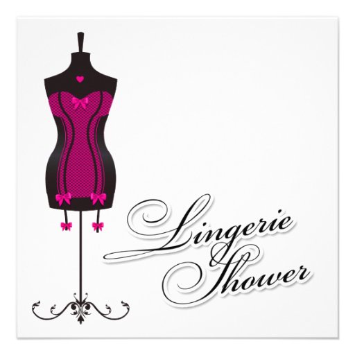 311-Pink Lingerie Mannequin Invitation (front side)