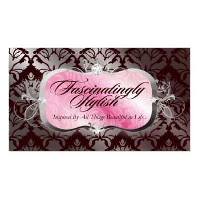 311-Pink Platter - Chocolate Background Business Card Templates by Jill311