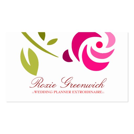 311 PINK ROSE EXTROIDINAIRE BUSINESS CARD (front side)
