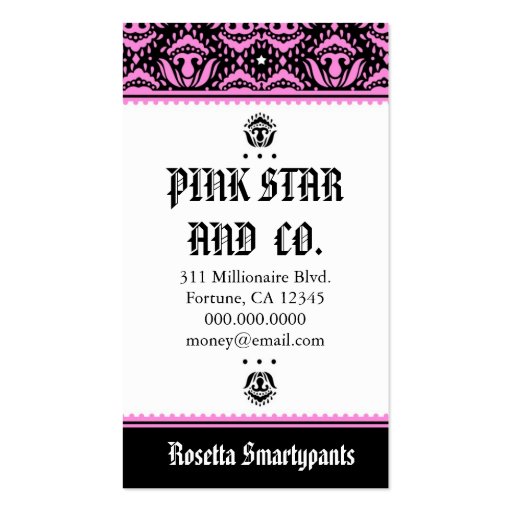 311 Pink Star Business Card Template