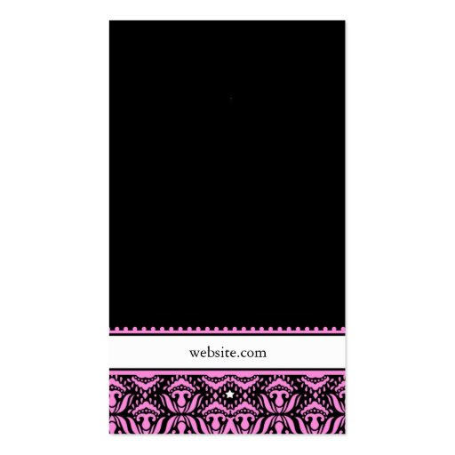 311 Pink Star Business Card Template (back side)