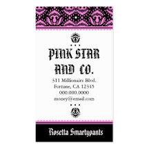 311 Pink Star Business Card Template