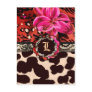 311-PINK WILD LILY LEOPARD INVITATION POSTCARD